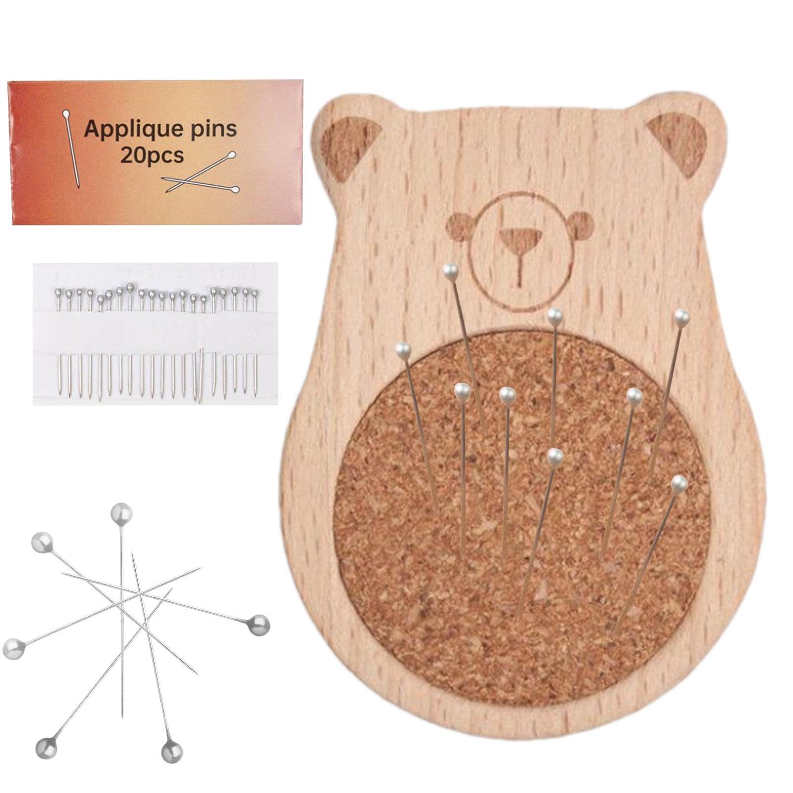 Soporte para agujas de madera maciza para bordado y costura en casa