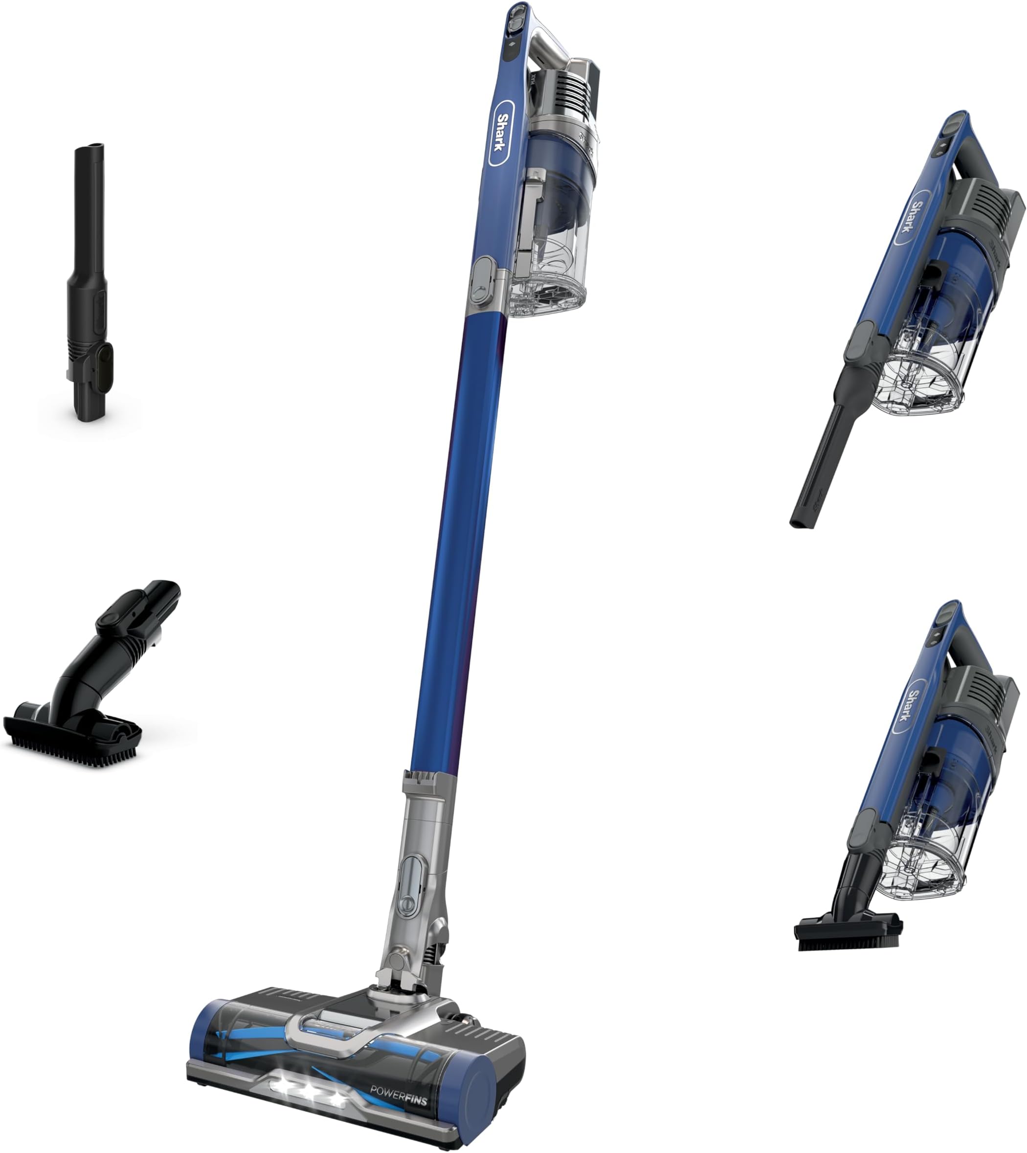 Cordless Vacuum Cleaner with HEPA Filter, Lightweight, Portable, Rechargeable, Powerful Pet Hair Pickup, Removable Handheld, Crevice Tool, Dusting Brush, 50-min Runtime, Blue, IZ363HT