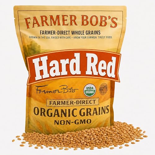Farmer Bob's Organic Hard Red Wheat Berries for Milling, 5 lb Bulk Bag