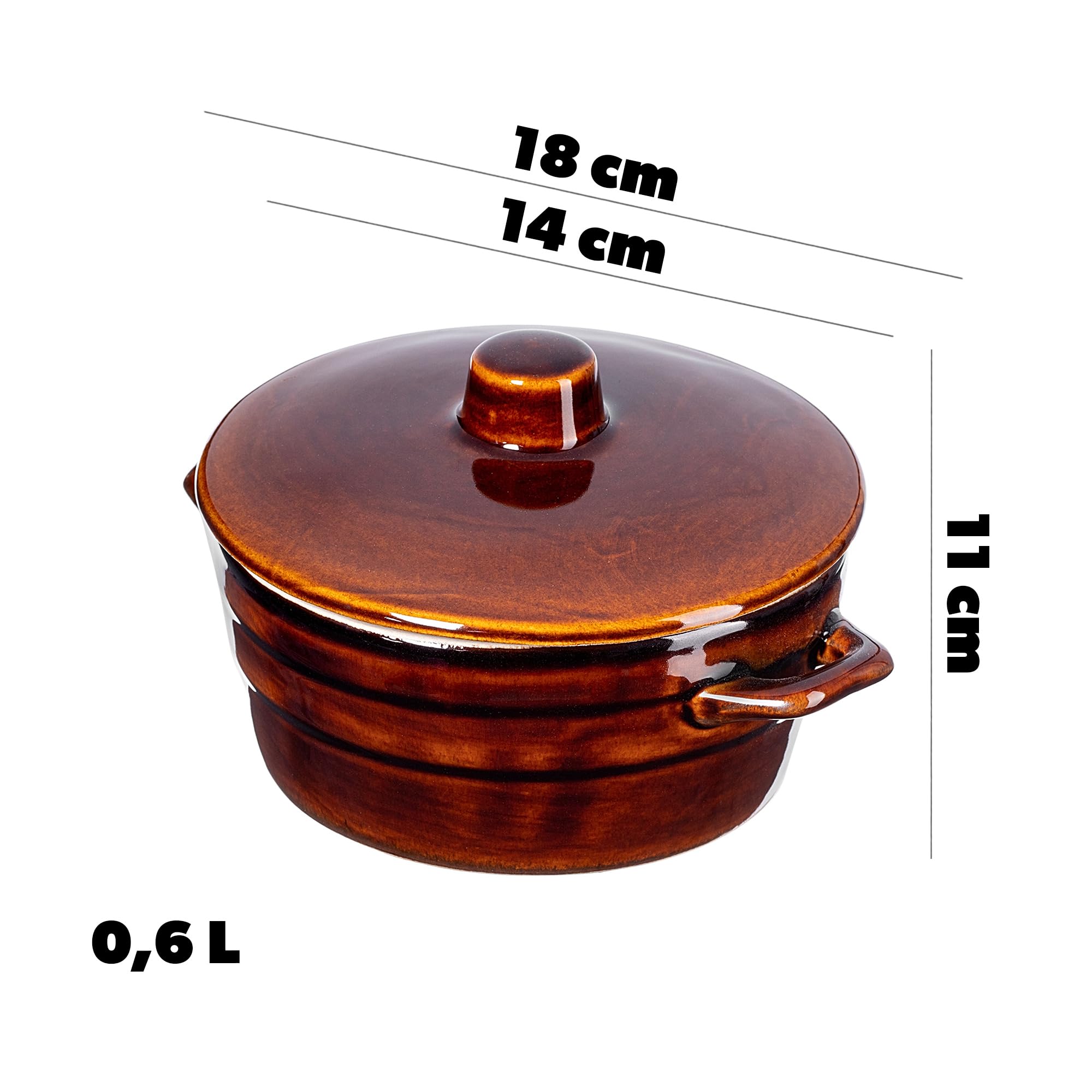 KADAX Garnek z kamionki, garnek ceramiczny z bocznymi uchwytami i pokrywą, kociołek kamionkowy odporny na mycie w zmywarce, ceramiczny garnek do fermentacji rzemieślniczej, słoik do konserw