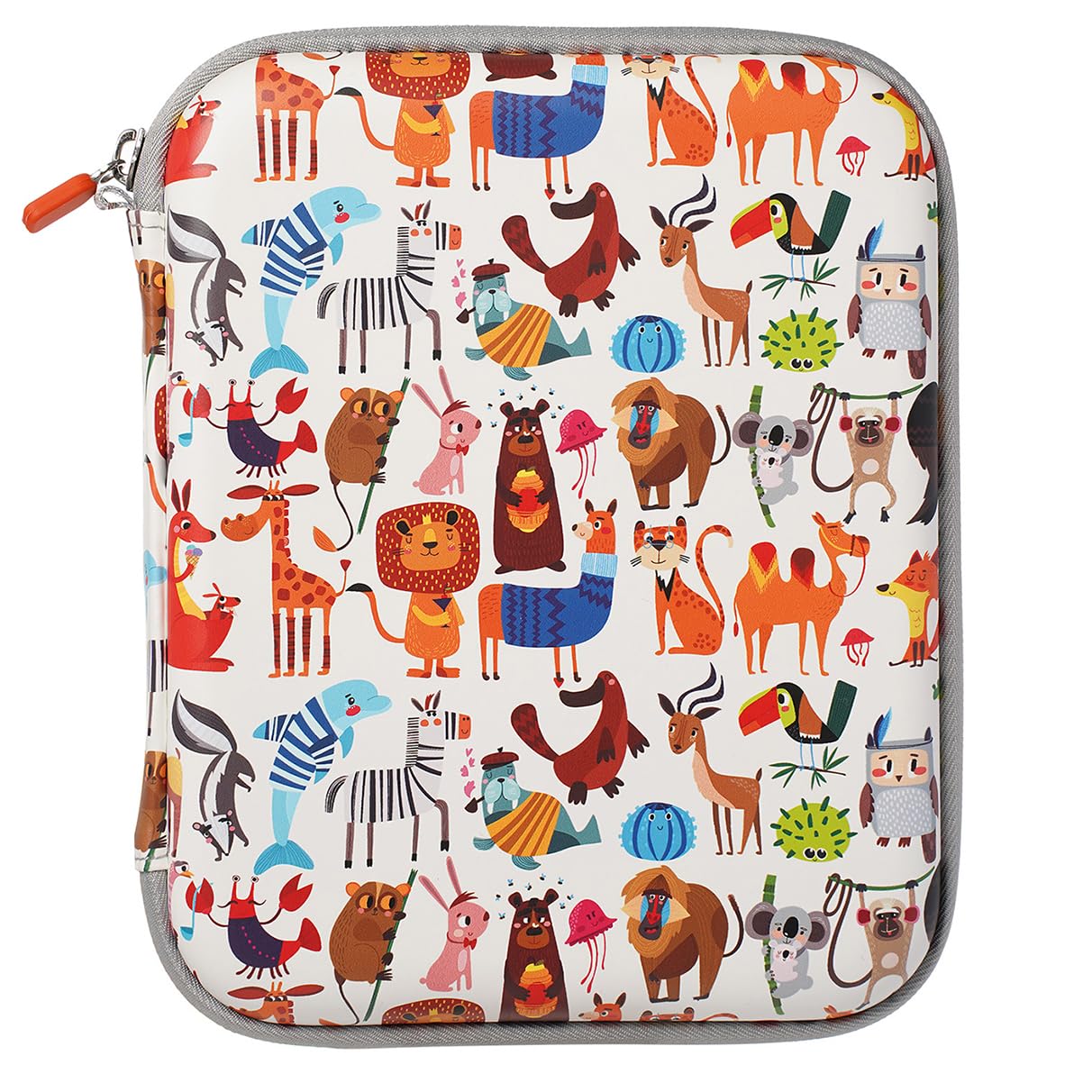 Bidgutory Case Holder for Yoto Card, Portable Audiobook Card Folder Carrier Storage Organizer with Zipper Strap, Wild Animal Design, 80-Pocket