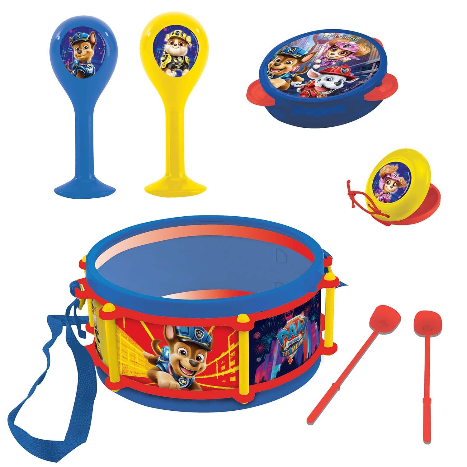 Lexibook Patrulla Canina Chase Marshall Juguete Musica, 7 Instrumentos Tambor, Maracas, Castañeta, Armónica, Grabadora, Trompeta, Pandereta, K360PALXB