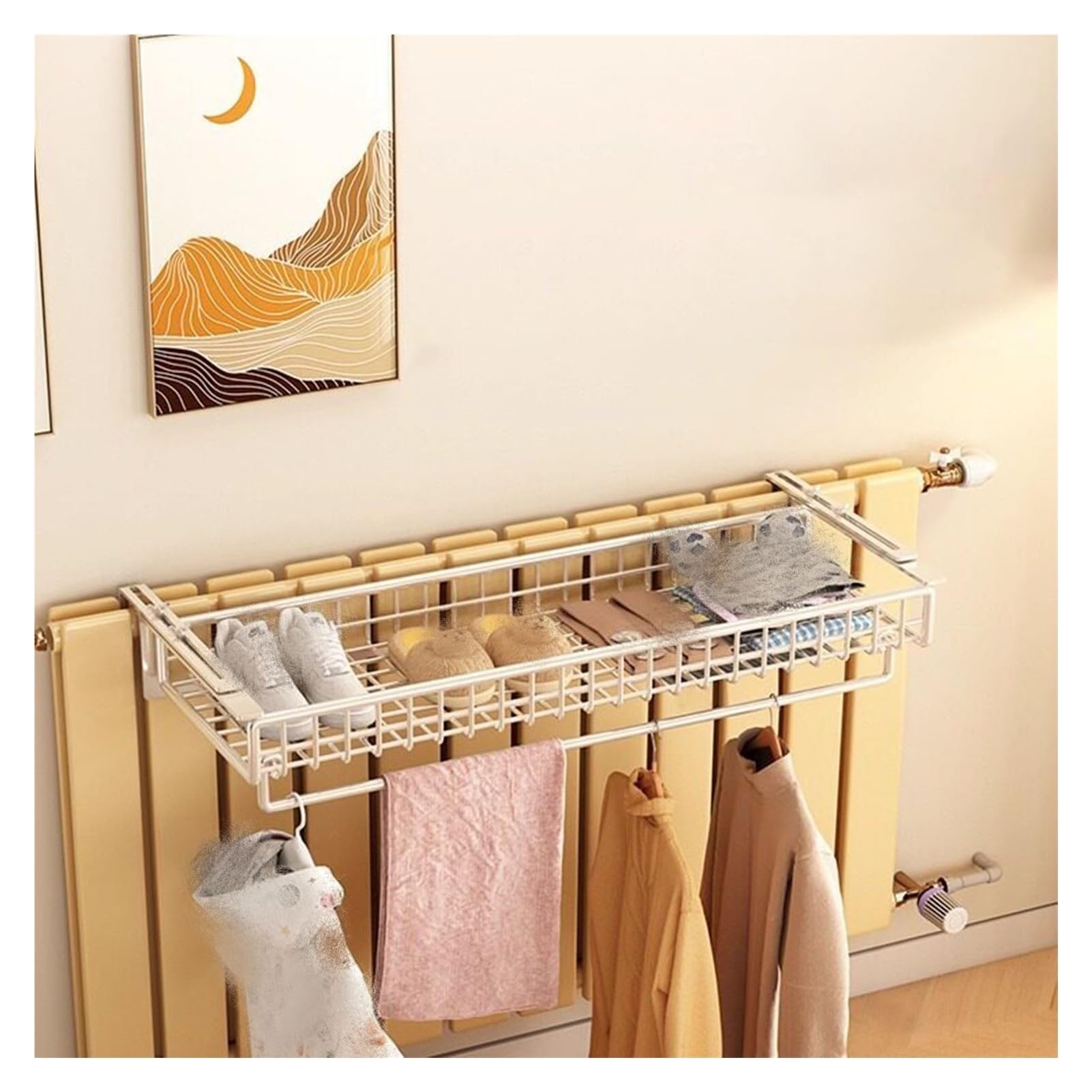 Soporte para Radiador, Estante para Radiador Piso Organizador Artículos Uso Diario Desmontable Fácil Limpiar para Oficinas Habitaciones Hotel Y Pisos (15.7in/40cm)