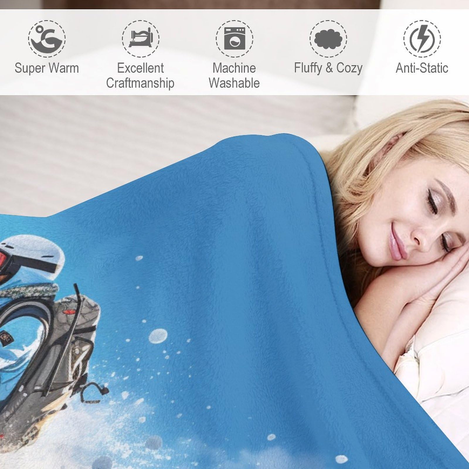 Ski en Montagne enneigé Impression 3D Couvertures Légère en Polaire De Flannel Linge De Lit Couvre-lit Couverture De Canapé 150×200cm