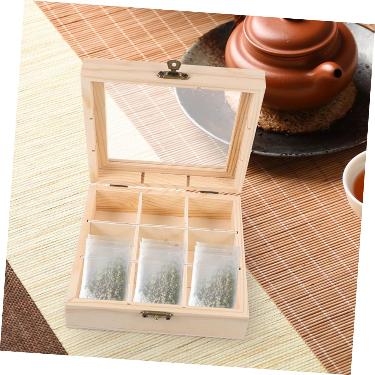 6 Pezzi Scatola Di Immagazzinaggio Bustina Di Tè Scatole Di Immagazzinaggio Caffè Organizzatore Supporto Della Bustina Di Tè Tè Organibustina Di Tè In Legno Organizzatore Tè Amosfun