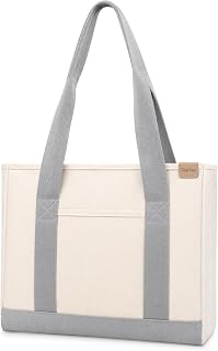 TeeYee 16oz Canvas Tote Bag Casual Multi Pocket Work Bag for Women