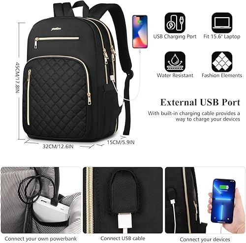 Miniatura 7 de Mochila para mujer, mochila para laptop para negocios, trabajo, oficina, universidad, estudiantes, profesores