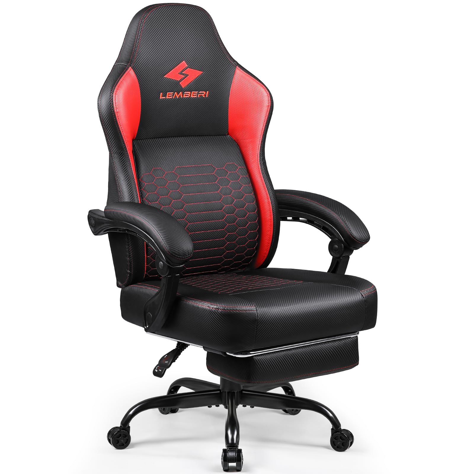 LEMBERI Big and Tall Gaming Chair 400lb Weight Capacity,Gamer Chairs for  Adults,Video Game Chair wth Footrest,Racing Style Computer Gamer Chair