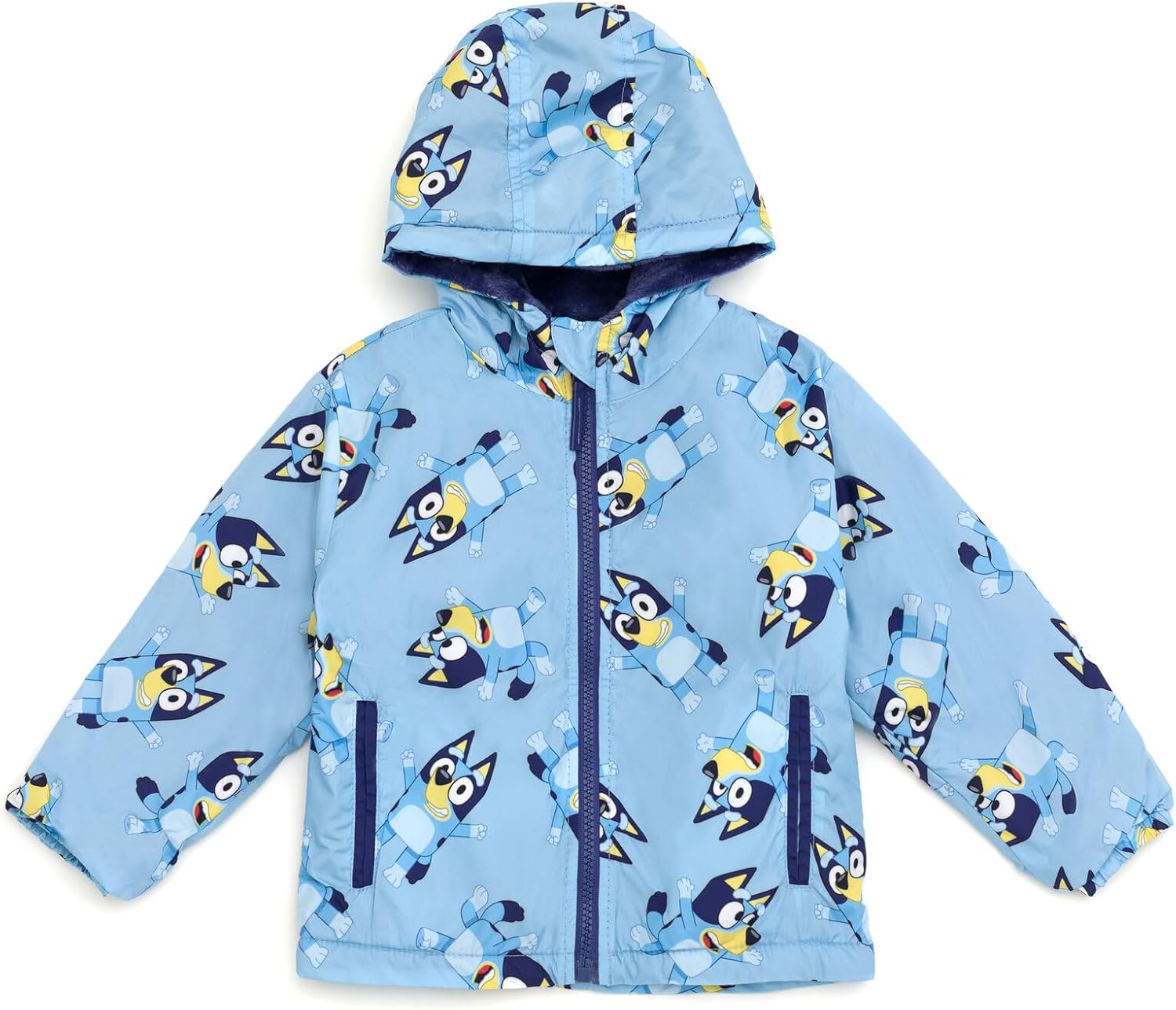 Bluey Zip Up Waterproof Rain Jacket Infant to Little Kid Sizes (12 Months - 5-6)