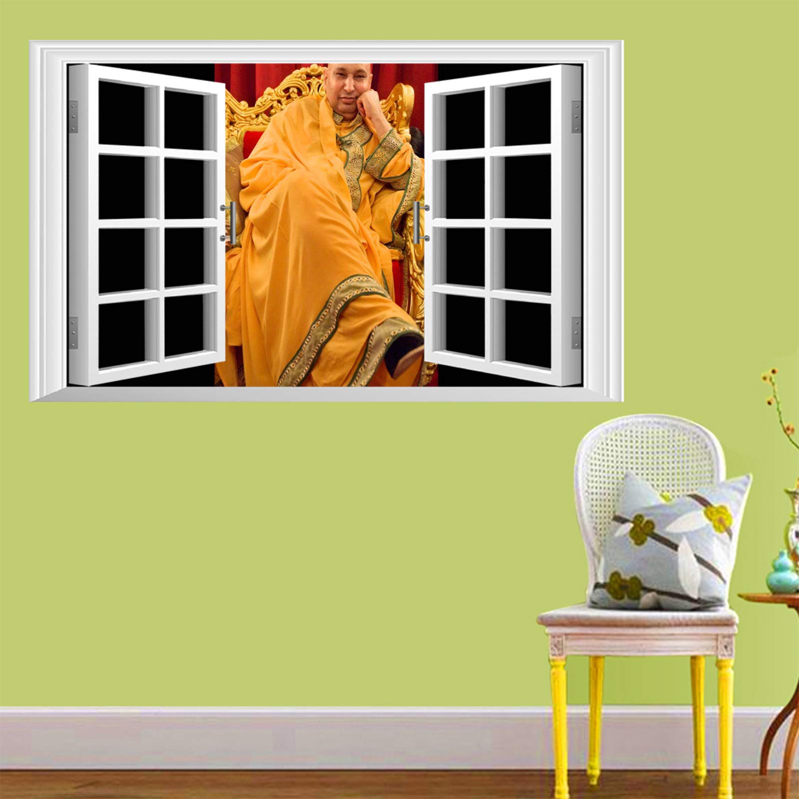 Gadgets wrap Fake Window Style Wall Decal (50cmx90cm) - guruji