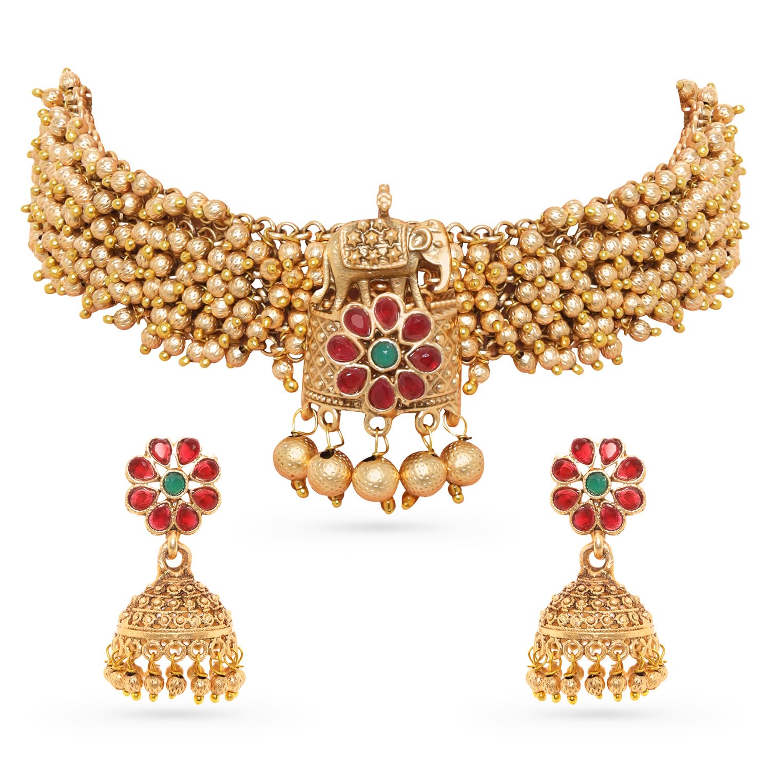 rubans Necklace Set Gold Plated Traditional Stylish Jewellery Gift for Women & Girls-picture-44
