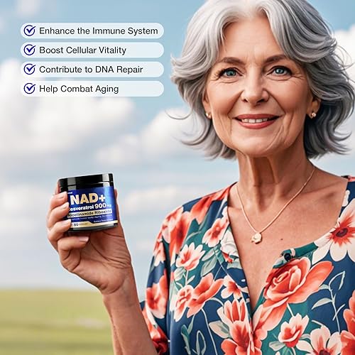 Miniatura 7 de Suplemento NAD, NAD+ enriquecido con resveratrol y ribósido de nicotinamida, suplemento NAD 900 mg para hombre y mujer, 400 unidades - 5 paquetes