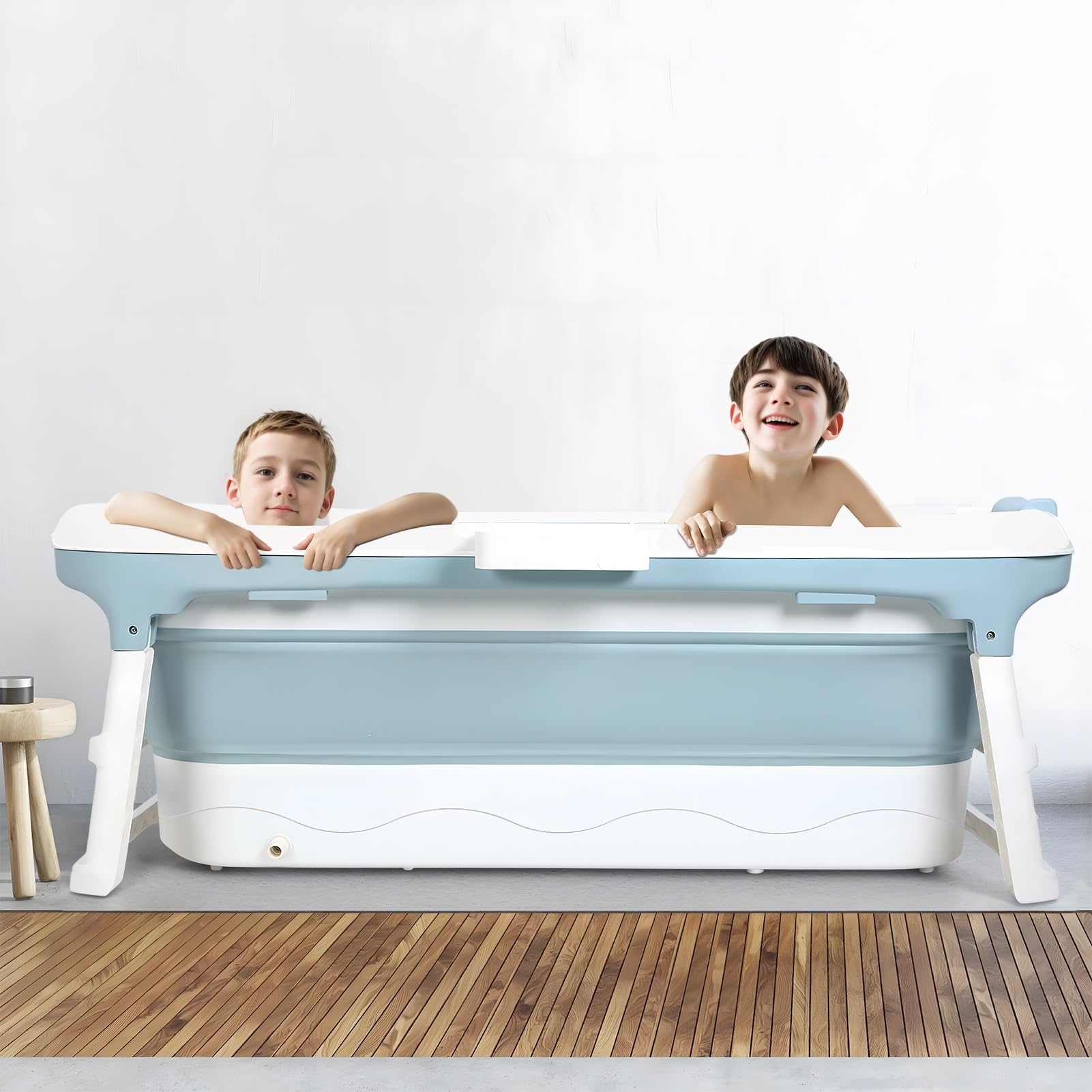 balurukt Foldable Bathtub, Portable Foldable Bathtub for Shower, Portable Bath Adult, Soaking Bathtub for Hot Bath and Ice Bath, Sauna Bath Tub Collapsible Tub, Folding Bathtub, Hot Bath 1.5M