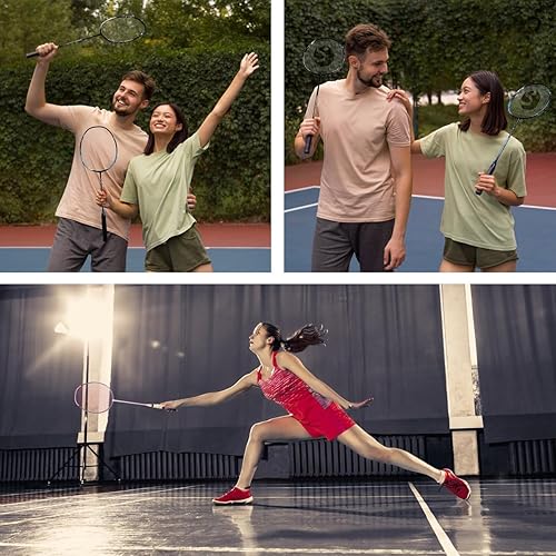 Miniatura 4 de Senston Raqueta de bádminton N90, raqueta de bádminton ligera 6U, raqueta de bádminton profesional 100% de carbono completo con agarre