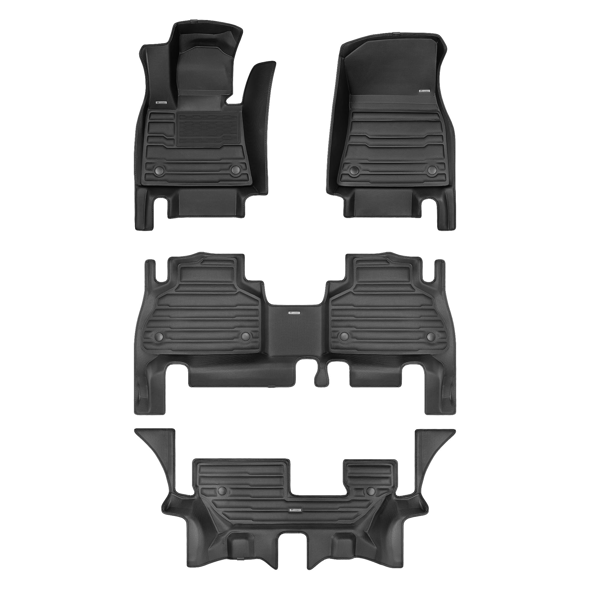 TuxMat - for BMW X5 7-Seater 2019-2026 Models - Custom Car Mats - Maximum Coverage, All Weather, Laser Measured - This Full Set Includes 1st, 2nd and
