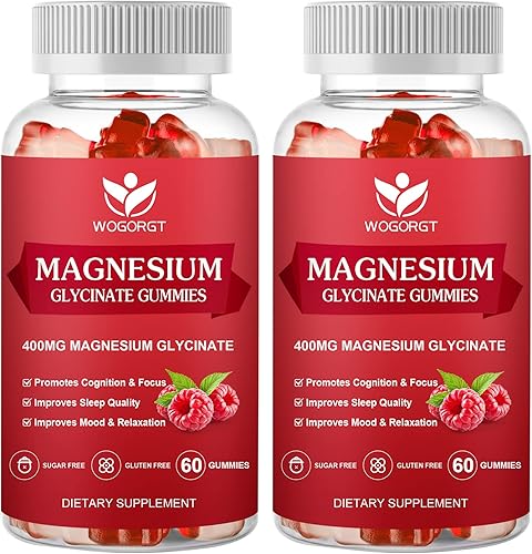 Gomitas de glicinato de magnesio, 400 mg de glicinato de magnesio con suplemento de L-treonato de magnesio de 200 mg para relajación, cognición y disponible en Yaxa Colombia
