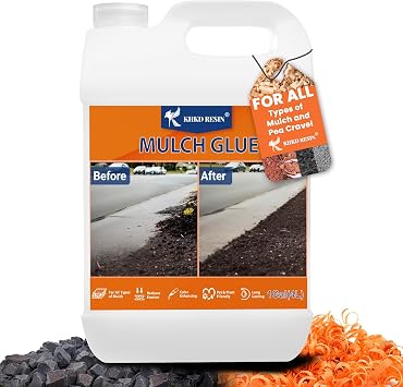 Mulch & Rock Glue for Landscaping 1 Gallon | Strong Pea Gravel Binder & Stone Adhesive for Walkways, Yards, Patios, Decorative Driveway Edges