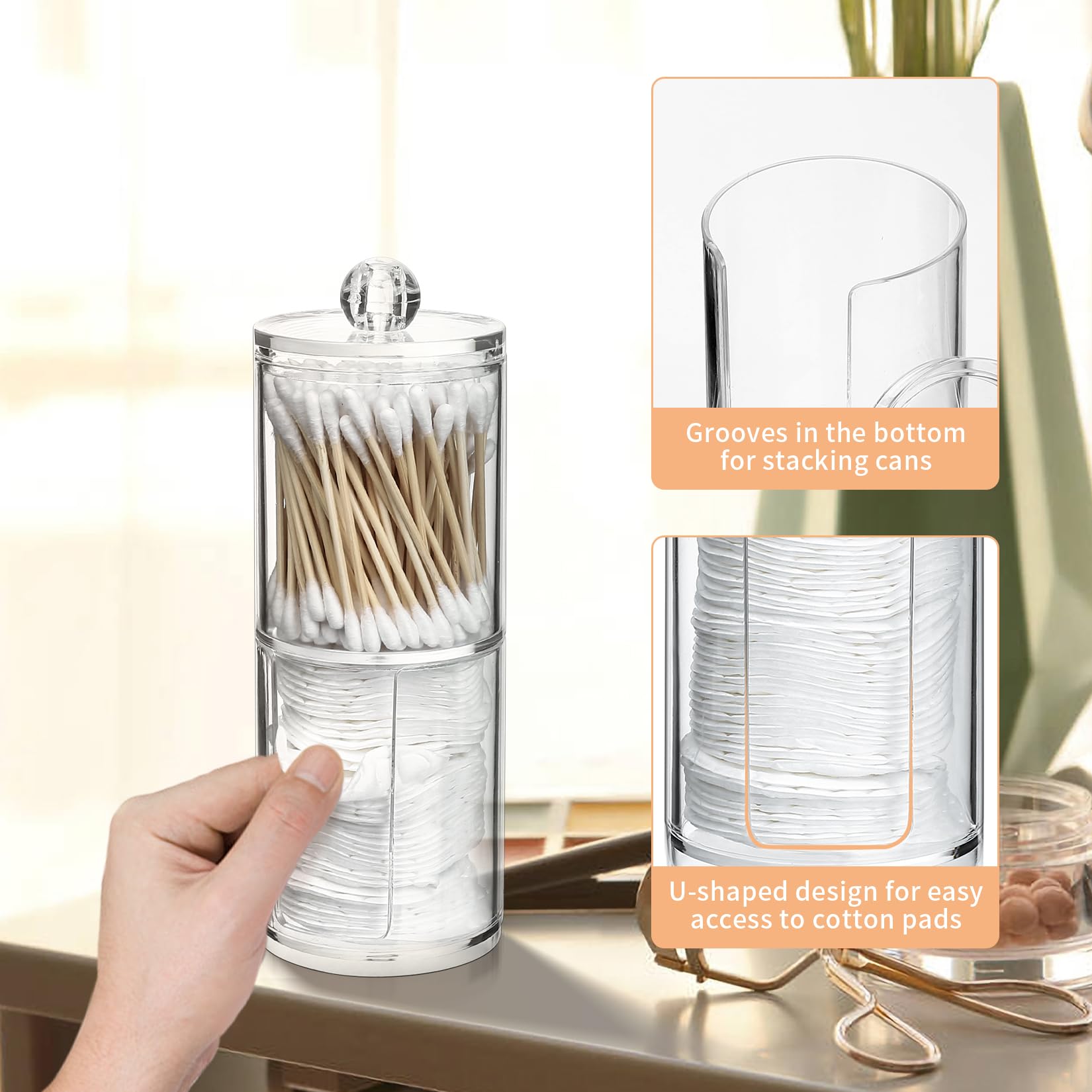 3 Portacotton Fioc Neri Per Bagno - Organizza Dischetti, Batuffoli E Accessori Beauty - Foto 9