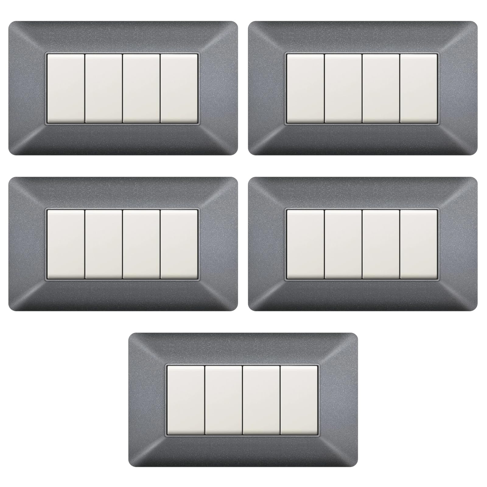 Plaques 4 modules compatibles BTicino Matix pour remplacer les cadres jaunis