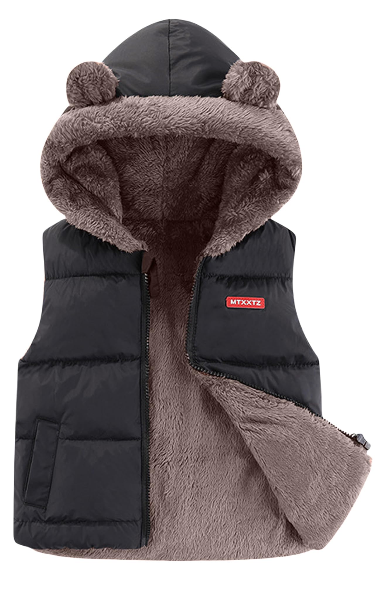 Happy Cherry - Chaleco Niño Niña Invierno con Forro Abrigo sin Mangas Infantil Chalecos Acolchados Encapuchados Chaqueta Casuale Jacket Primavera Otoño para Escuela Deportes Al Aire Libre - 2-7 Años