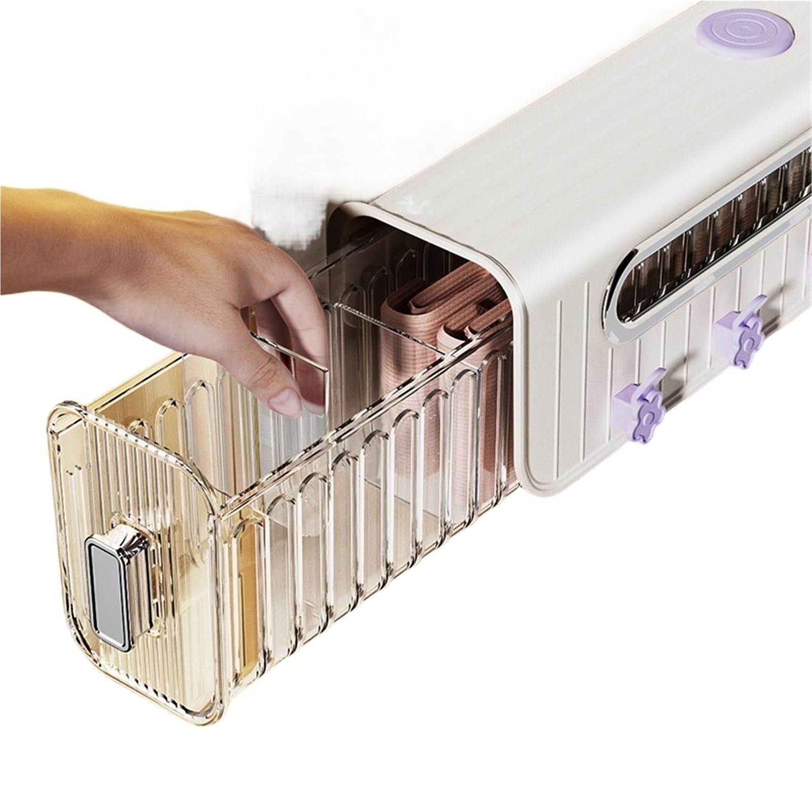 MRKU Boîte de Rangement pour sous-vêtements, Chaussettes et Soutiens-Gorge, Lavable, Murale, Grande capacité, Compartiment Amovible