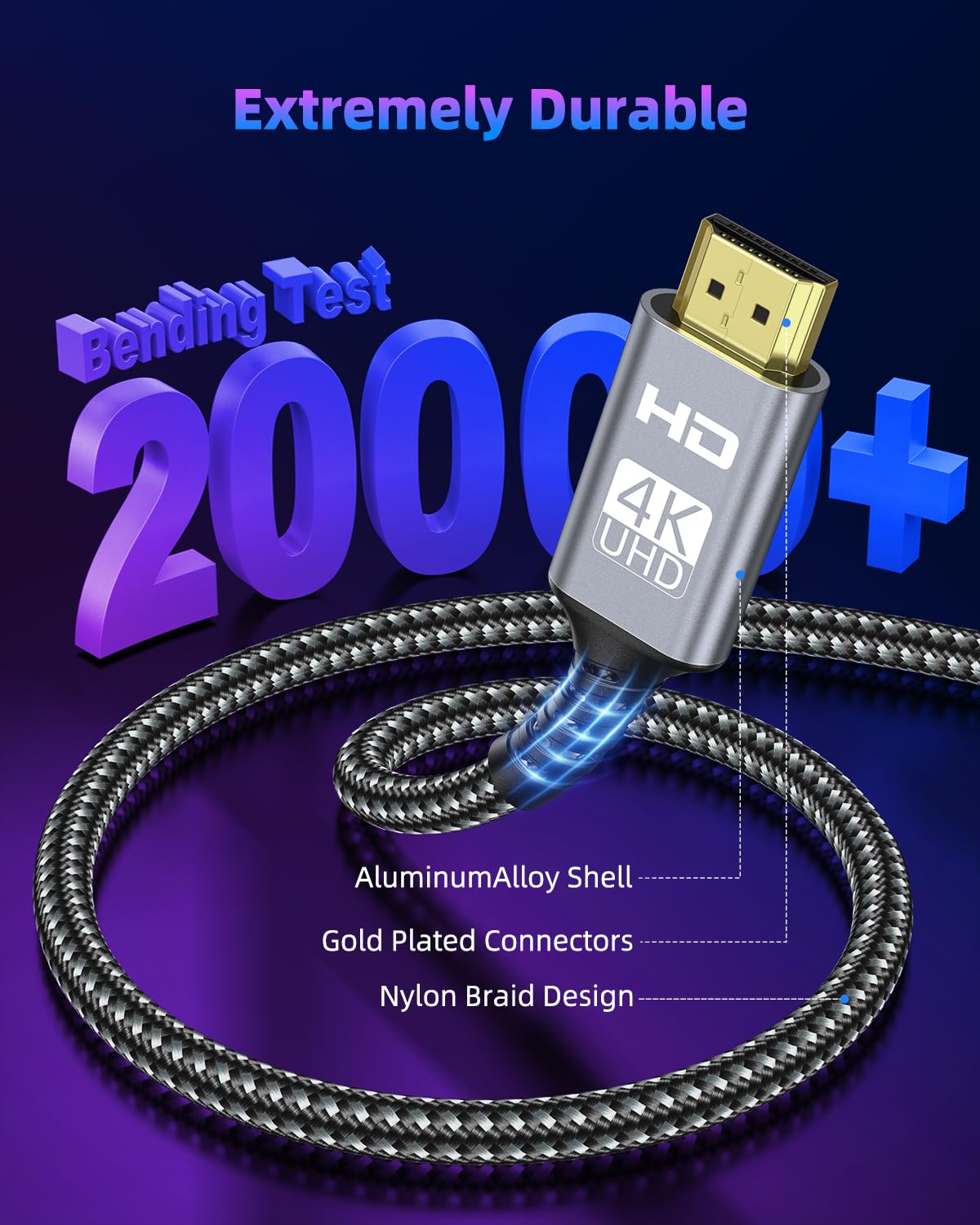 Kabel Mini HDMI do HDMI, 4K@60 Hz, 2K@120 Hz, 18 Gb/s HDMI do Mini HDMI z HDR UHD Arc HDCP, kompatybilny z kamerą, Raspberry Pi Zero, projektorem, monitorem, laptopem, HDTV (3M)