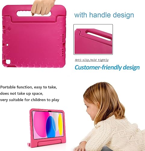 Miniatura 6 de UUcovers Funda para niños para iPad de 987 generación de 10.2 pulgadas con mango giratoriosoporte, ligera, suave, espuma EVA, a prueba de golpes,