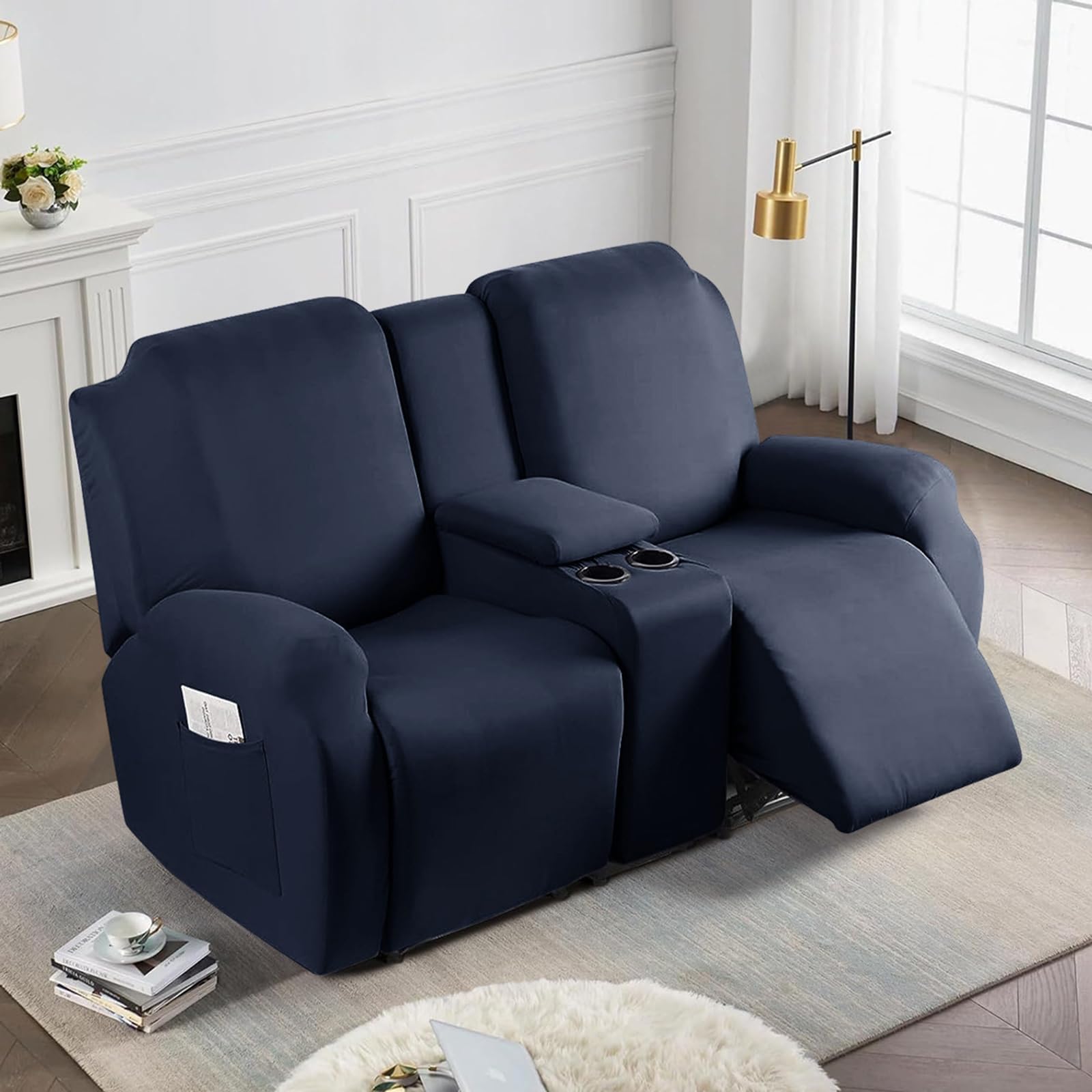 Funda elástica de seda de leche para sillón reclinable doble Chivas