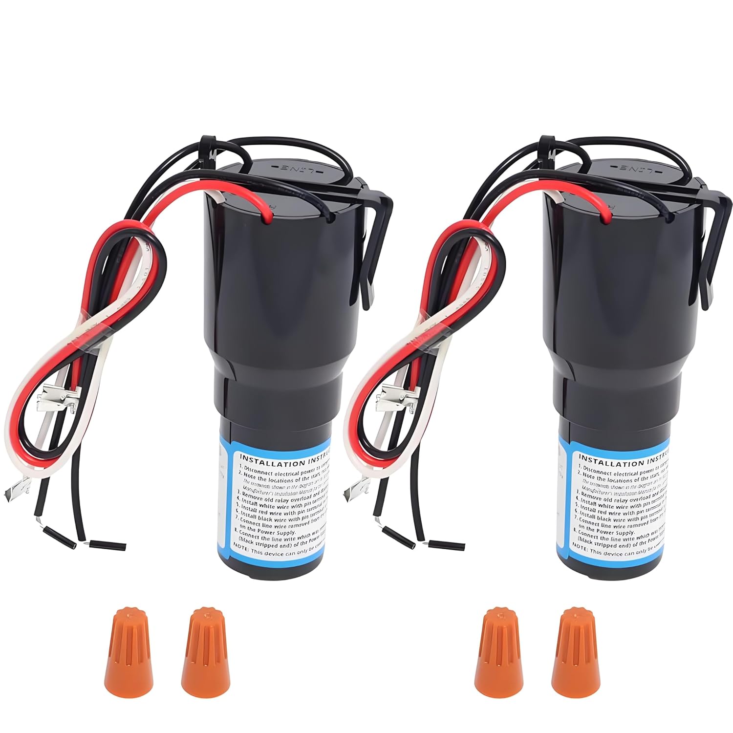 URCO410 3 in 1 Hard Start Kit Compatible with Refrigerators and Freezers (3 Pcs), 115V AC Solid State Relay Overload Protection for 1/4 to 1/3 HP Compressor Hard Start Capacitor