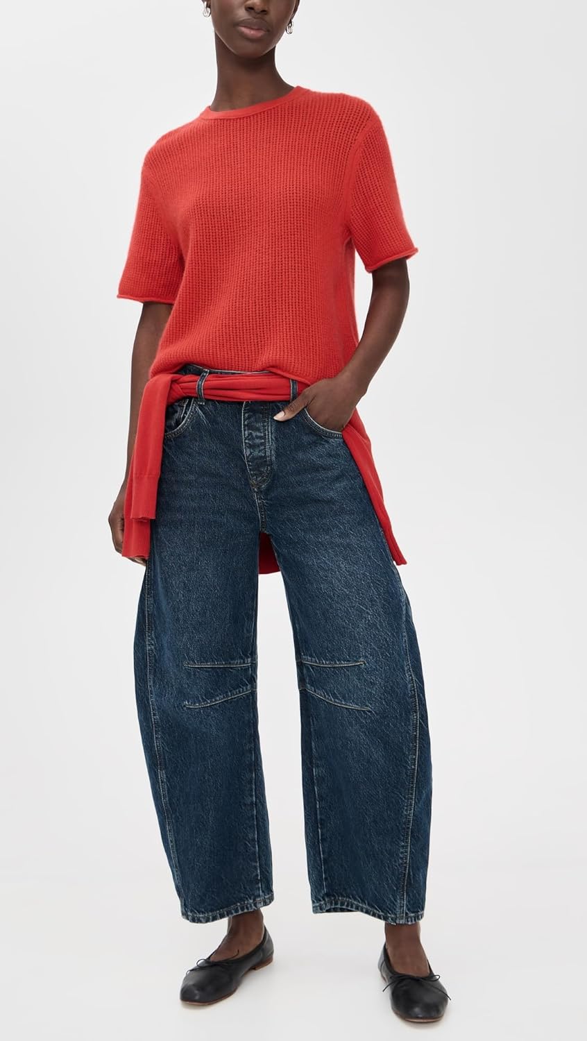 Free People Women's Good Luck Mid-Rise Barrel Jeans - Image 5