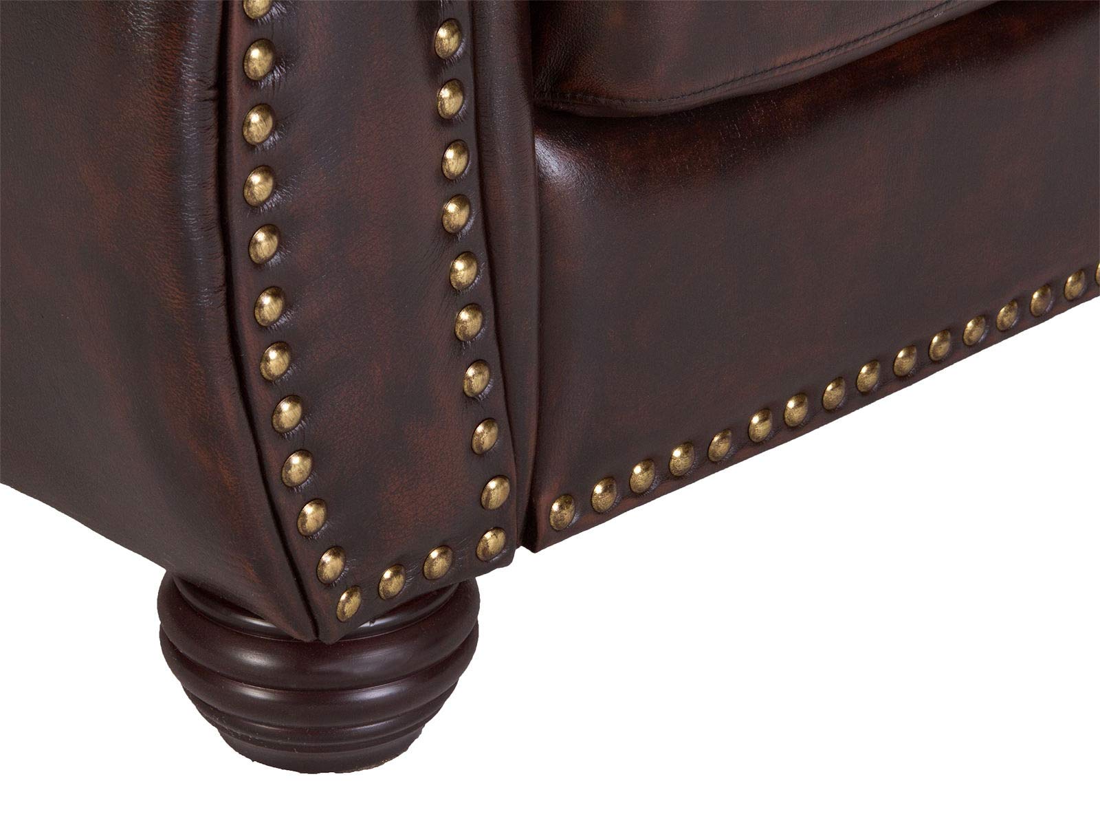Woodkings Chesterfield Sessel Hereford Echtleder antik Braun | Bürosessel, Federkern, Clubsessel, Englisches Leder, Unikat