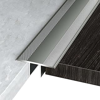 Aluminum T Transition Strip, 51.2 x 2 inch Threshold Strip, Flat Divider for Engineered Wood Flooring, Tile, Vinyl(Gray)