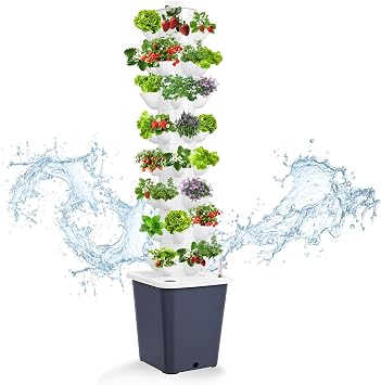 LIROPAU Hydroponic Growing Tower 40 Pod, 8 Layer Indoor Hydroponic System