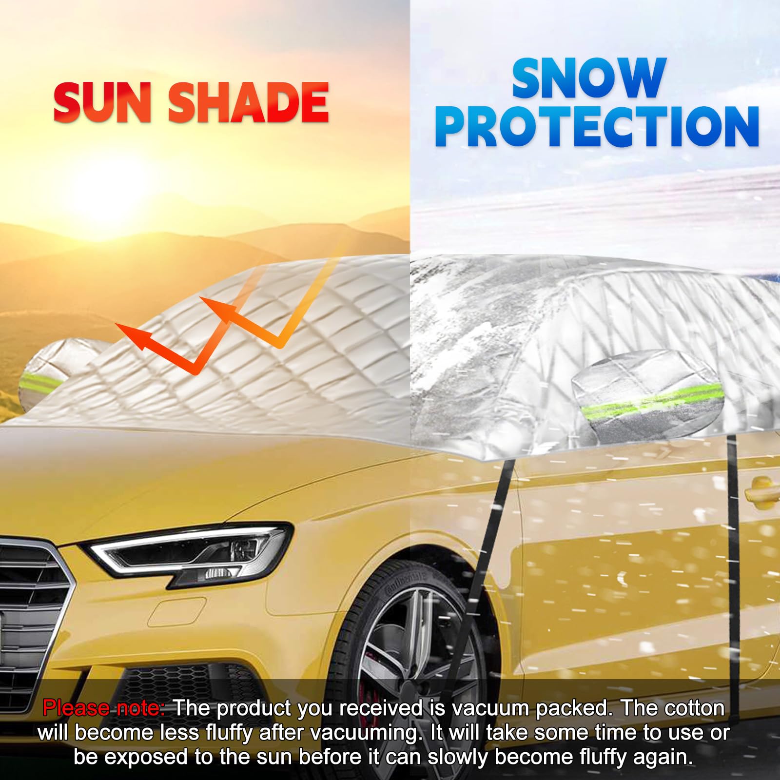 Demi-Housse Voiture Remplacement pour Audi A3/S3 Cabriolet 2008-2012, Couverture de Voiture de Protection de Toit Souple étanche, Demi-Garage épaissi pour Tous Les Temps, Anti-grêle et Anti-Neige