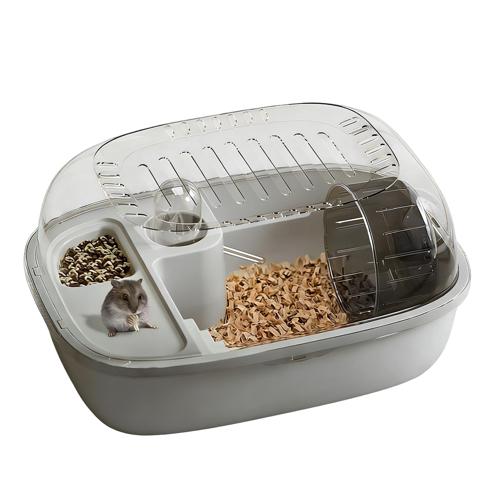 ZHUMCCY Cage for Hamster,Quiet Easy Clean Ventilated Portable Openable Top - Dwarf Hamster House Mouse Cage - for Dorm Home Office Bedroom Living Room Balcony
