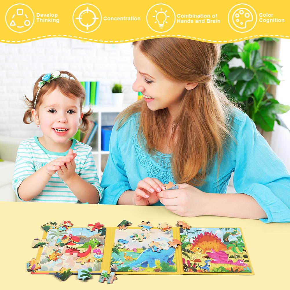 Aolso Magnetic Puzzles for Kids Ages 3-5, 3-in-1 Jigsaw Puzzles - Image 4