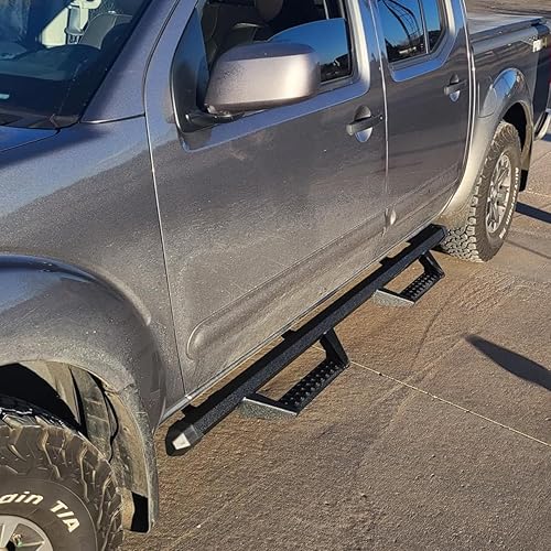 Estribos laterales compatibles para vehículos Nissan Titan cabina de acompañante 2004-2025 & 2016-2025 Titan XD cabina de acompañante. Estribos de