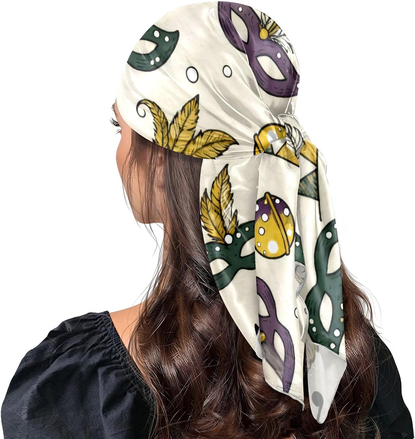 Purple Carnival Masks and Colorful Flags Square silk head hair scarf 35 inch silk scarf essentials for indian for neck bufanda para mujer