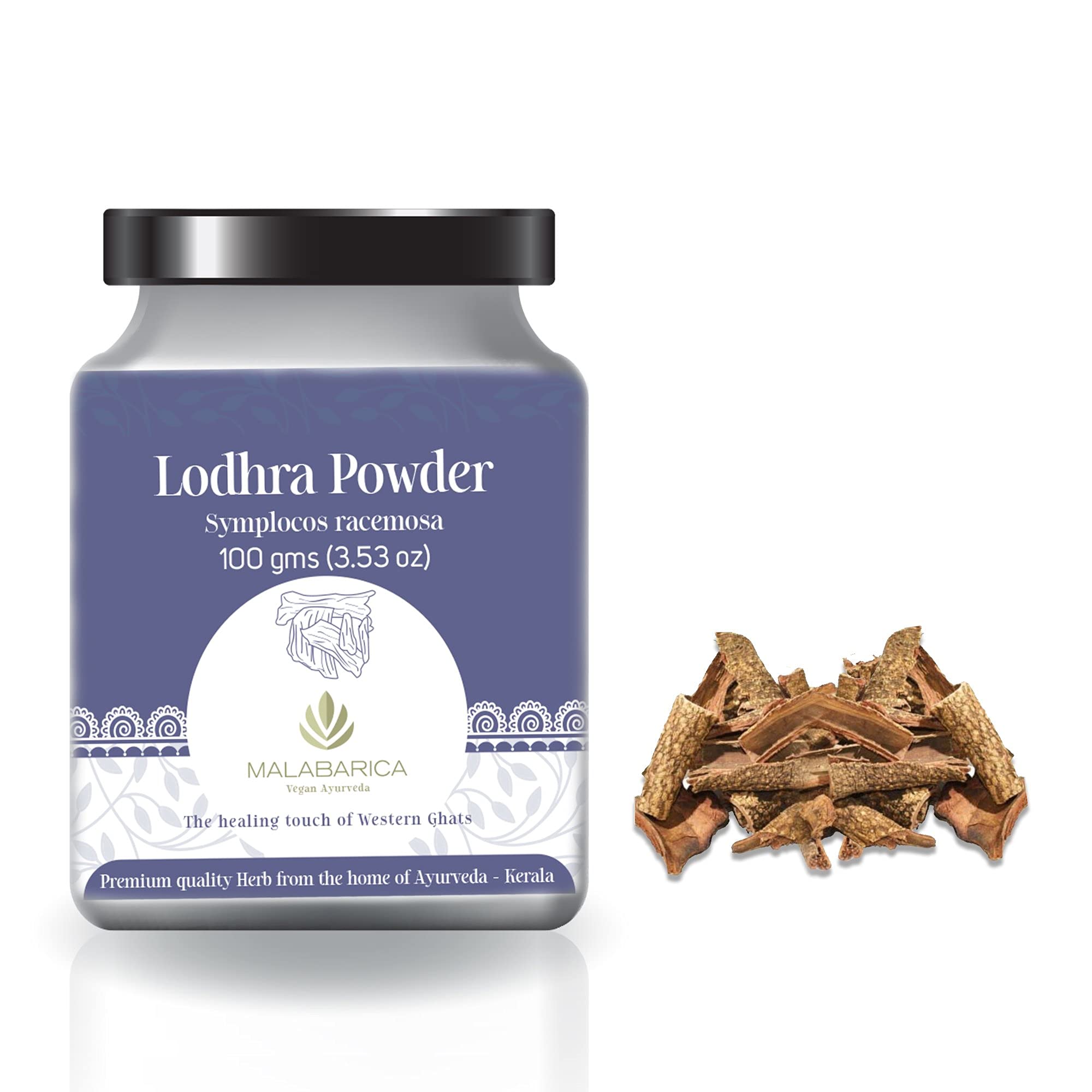 MALABARICA Vegan Ayurveda - Ayurvedic Lodhra Powder (Symplocos racemosa) - 100 gm (B07WJ7BGPF) Amazon Price History, Amazon Price Tracker