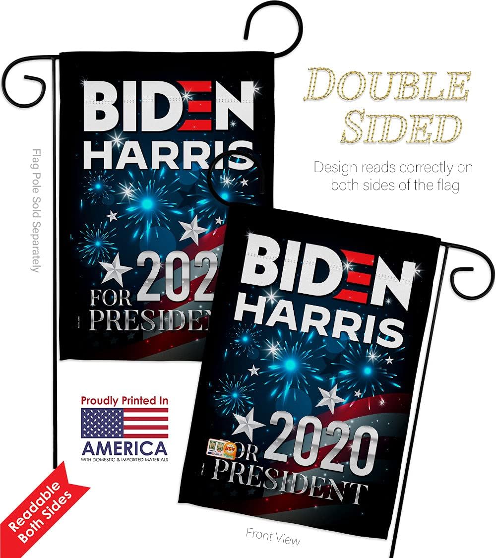 Biden Harris Flag President Garden 2pcs Patriotic Vote Democrat Republican Tea Party United State American Election House Decoration Banner Small Yard Gift Double-Sided, Thick Fabric, 2 pcs Flags Pack