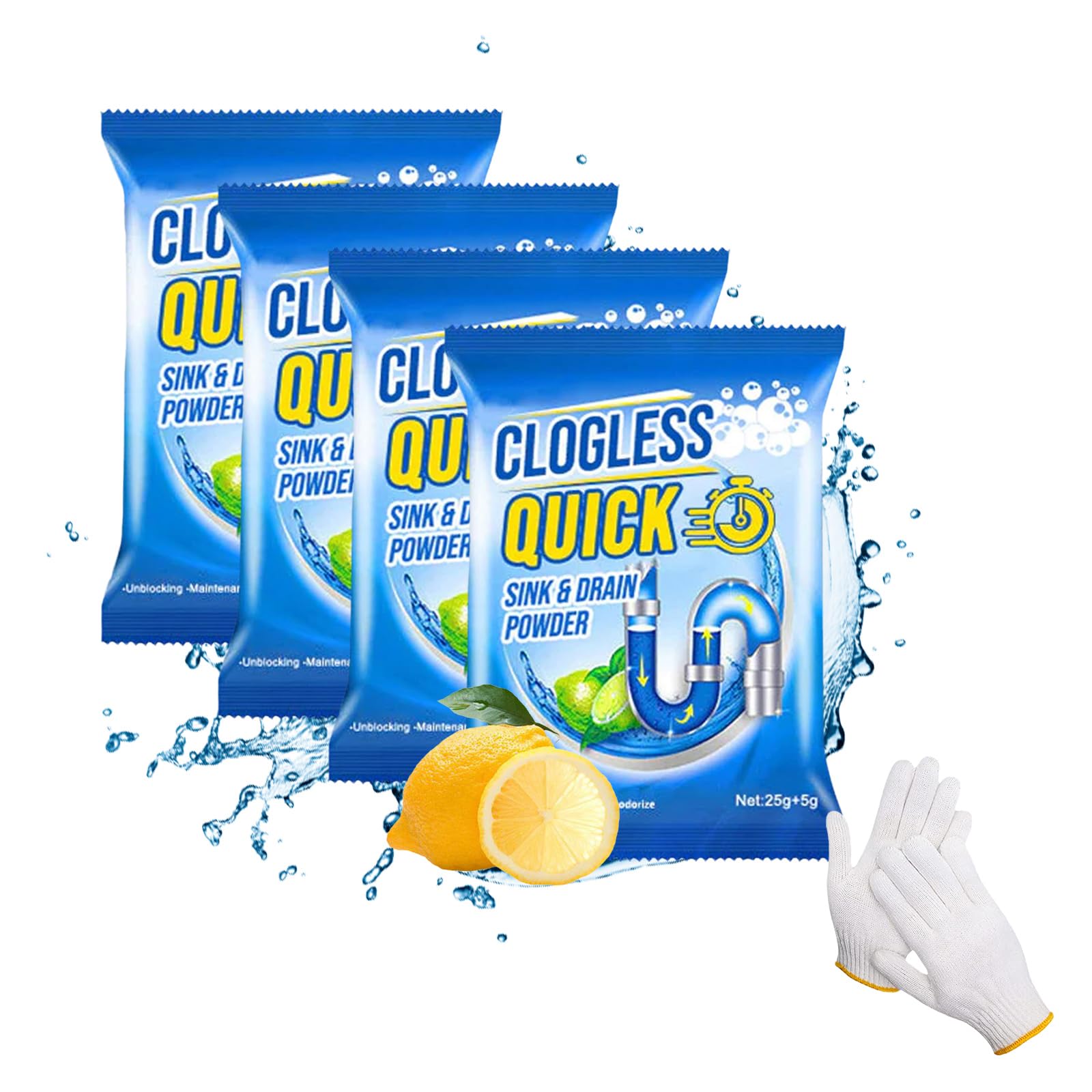 Clogless Quick Sink And Drain Powder (4 pcs)