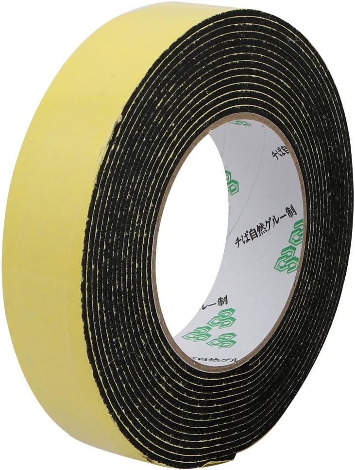 uxcell Sealing Foam Tape 30mm Wide 2mm Thick 3 M/9.84ft Long, Self Adhesive Weather Strip for Window Door Insulation, Yellow Black