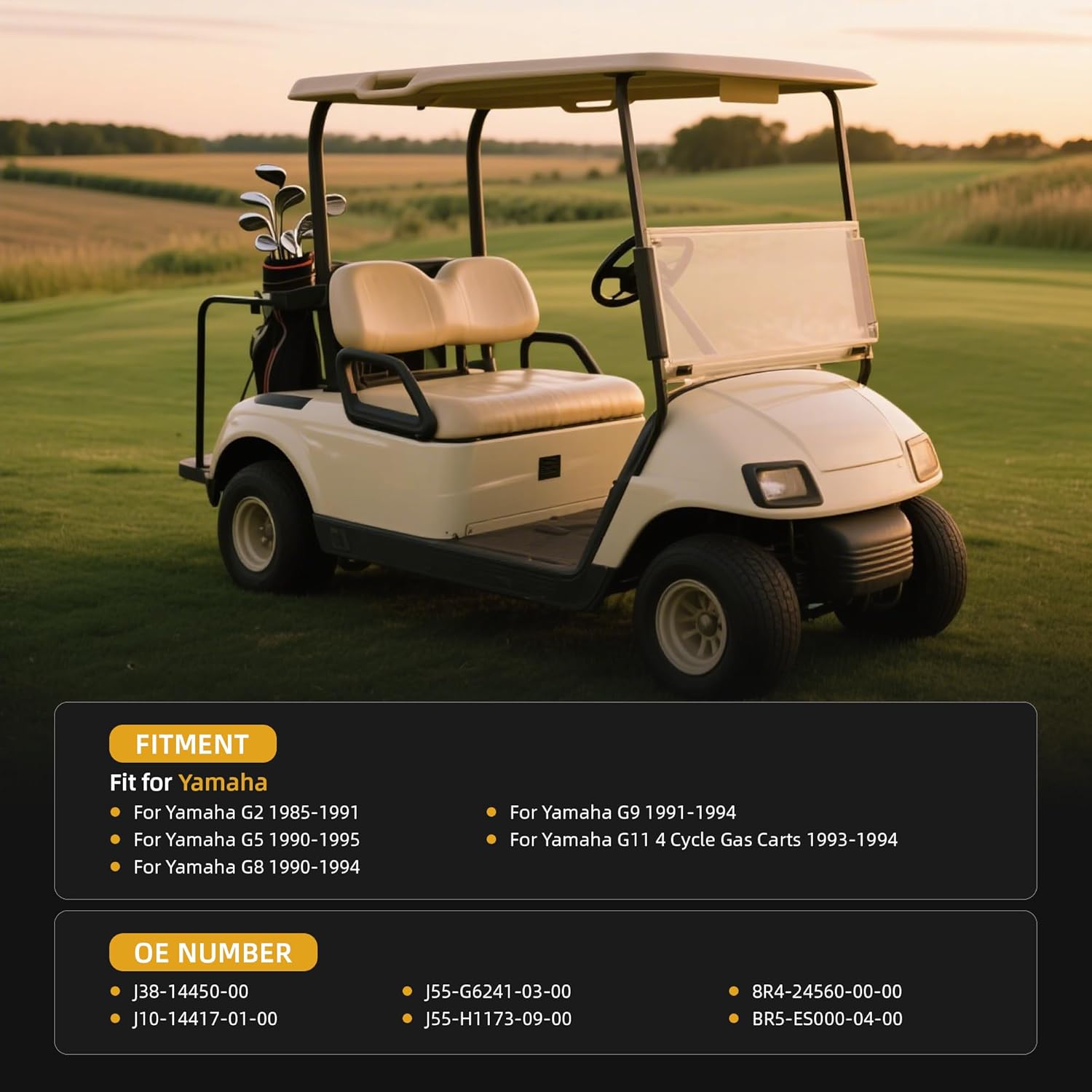 Tune Up Kit Drive Start Belts, Air Filters, Fuel Filter, Spark Plug Compatible with Yamaha G2 G5 G8 G9 G11 Golf Cart 1985-1995 Replace OE# J38-14450-00 J10-14417-01