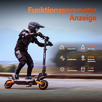 E-Scooter Mit Straßenzulassung – 20 Km/h, 55 Km Reichweite, 10,5 Zoll Reifen, Doppelfederung Für Erwachsene