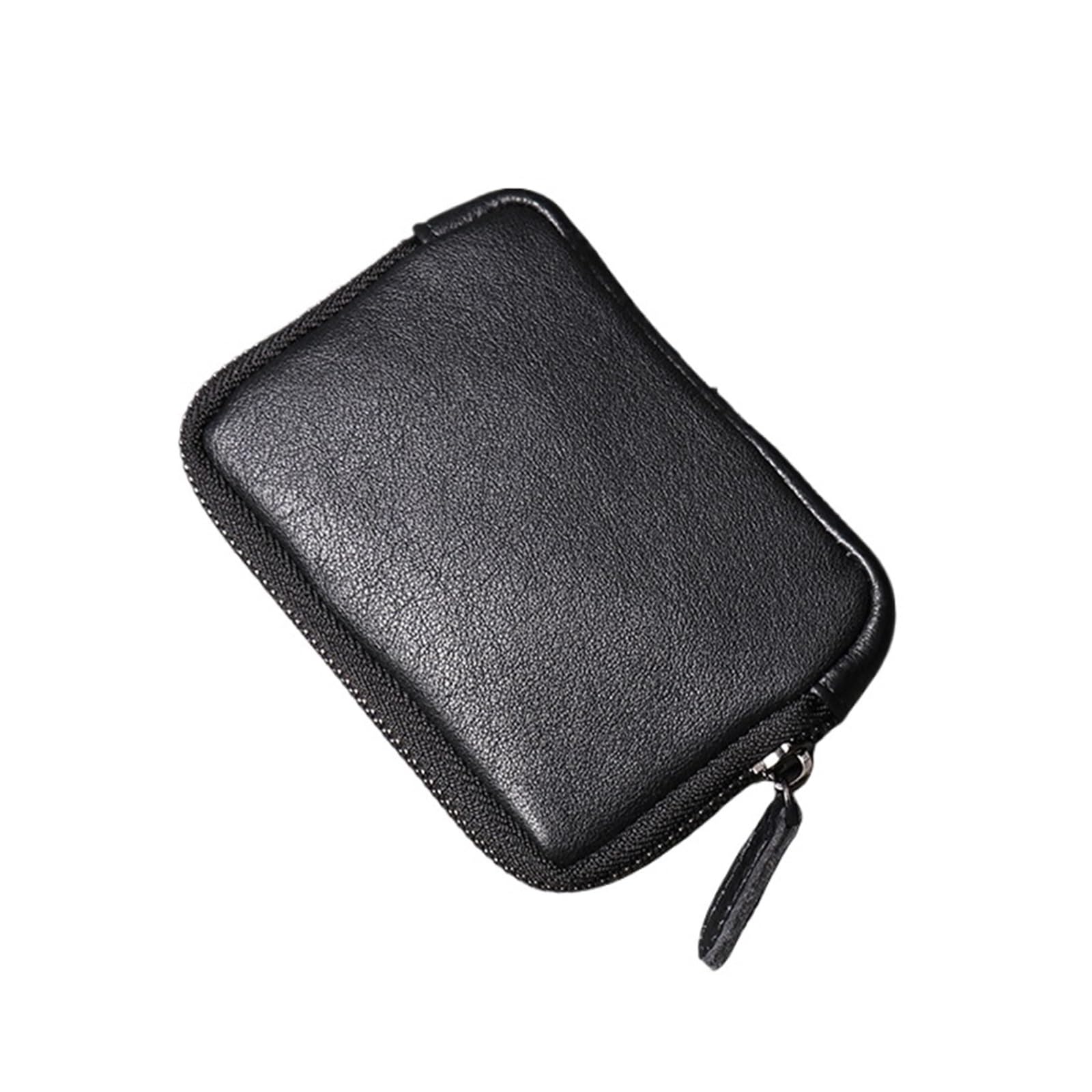 Cartera de cuero estilo retro artesanal con cremallera duradera 8