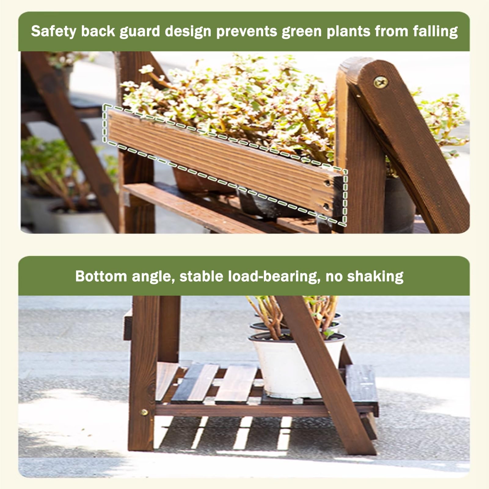 Support pour plantes en bois, étagère d'angle pliable pour plusieurs plantes, solution peu encombrante pour balcon, terrasse, salon