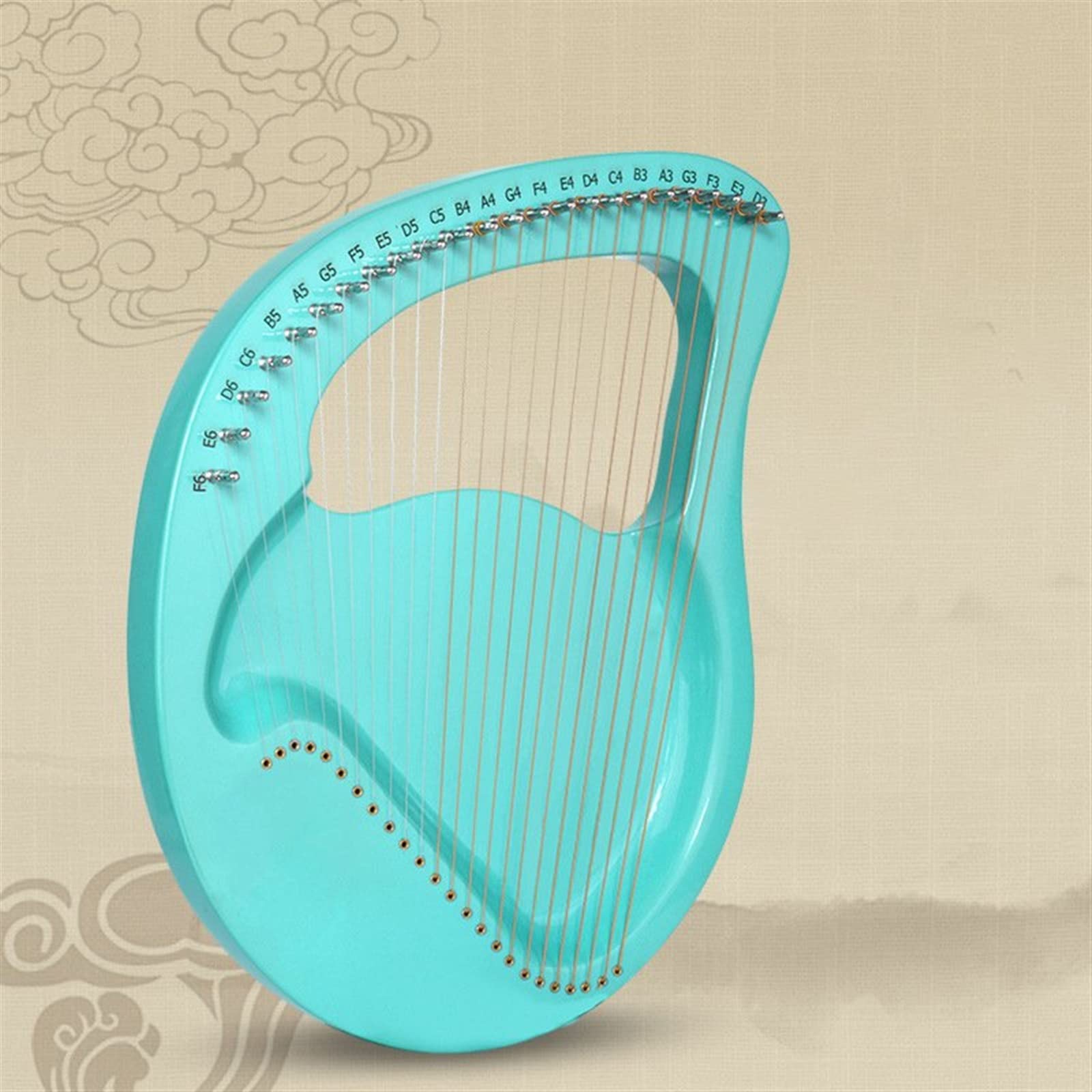 Harfen 24-saitige Harfe, Leier, Harfe Aus Holz, Mahagoni, Harfe, Leier, Musikalisches Anfängerinstrument (Color : 2)