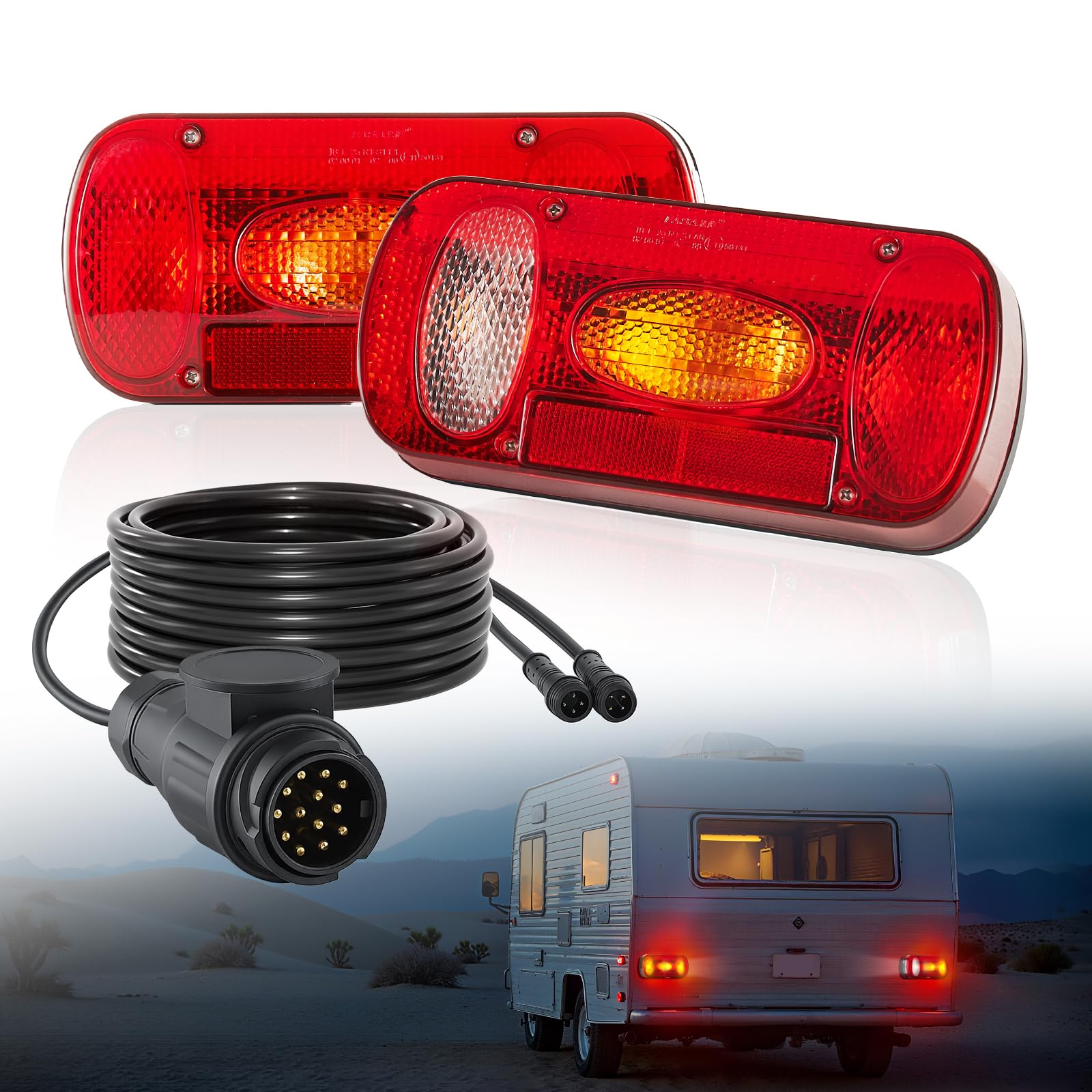 VEVOR Feux de Remorque Ovales Kit d'Éclairage Multifonction