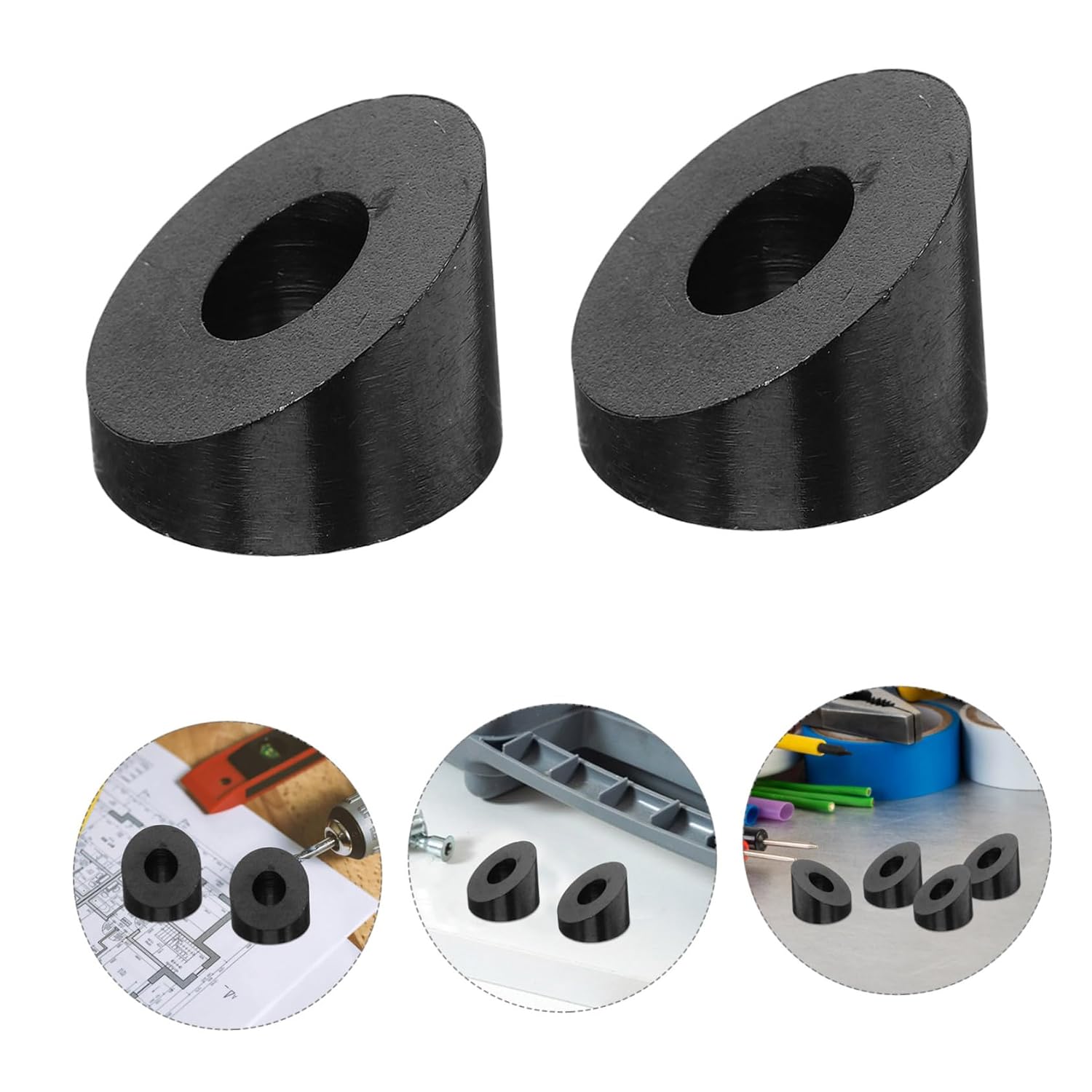 PRETYZOOM 4-Pack Stainless Steel Beveled Washers for Deck Cable Railing Round Curve Surface for Stair and Angle Railing Applications