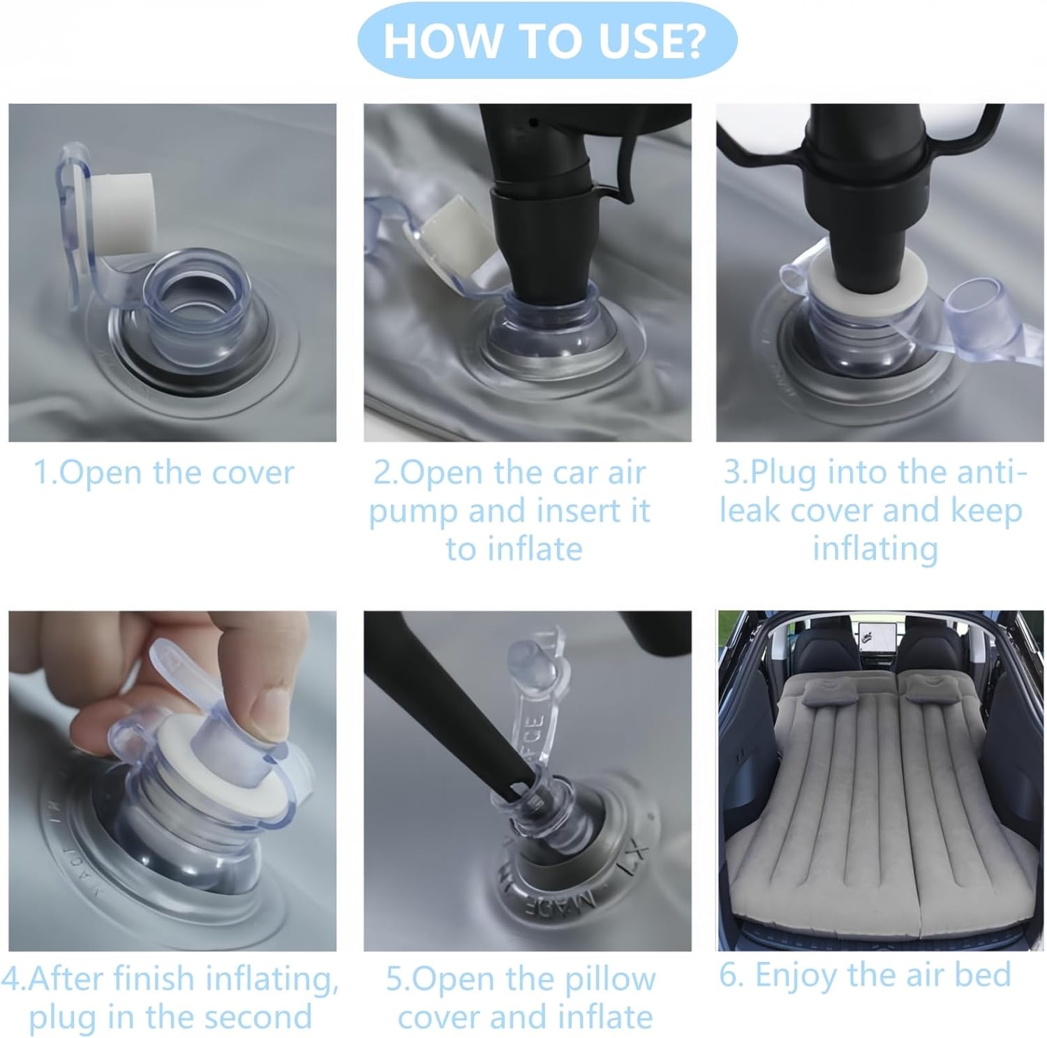 Car Air Mattress Camping Bed, Inflatable Car Bed for Model Y SUV RV Van Truck Backseat Trunk, Portable Sleeping Pad Tent Mat Foldable Mattress for Travel Camping Home